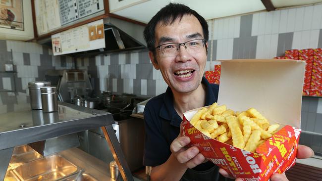 David Chen at his Seddon chicken and chips store. Picture: Ian Currie