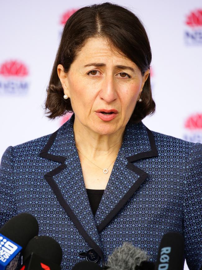 Premier Gladys Berejiklian first suggested the new line. Picture: NCA NewsWire/Gaye Gerard