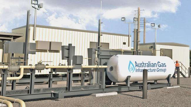 Renders of HyP Gladstone from inside the yard. Australian Gas Networks has received development approvals to build a new site in Gladstone that will deliver renewable gas to industry, businesses and homes.