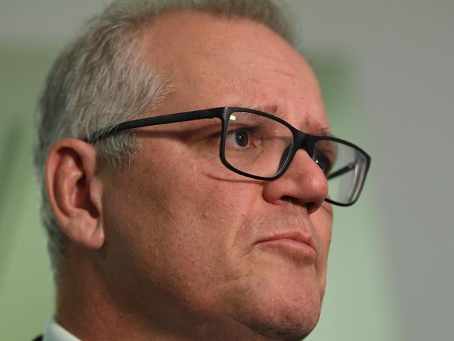 CANBERRA, AUSTRALIA - NewsWire Photos - May 30 2022: Former Prime Minister Scott Morrison speaks to media as he leaves the Liberal Party Room Meeting at Parliament House in Canberra. Picture: NCA NewsWire / Tracey Nearmy