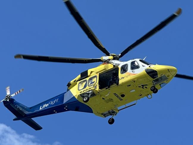 A man was winched by helicopter after falling 20m off cliff at Noosa. Photo: LifeFlight.