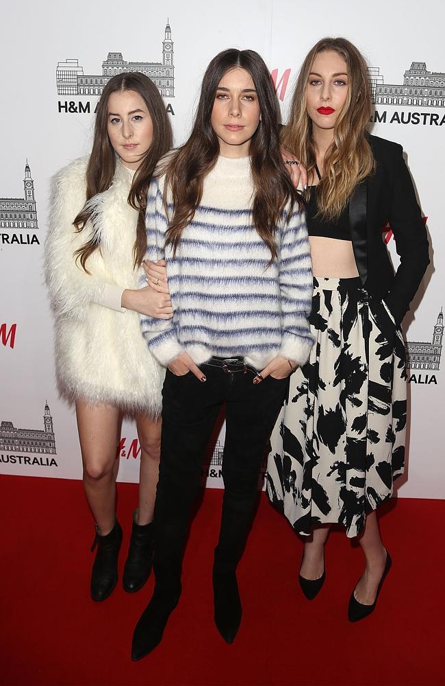 Danielle Haim, Este Haim and Alana Haim of the band Haim. (Photo by Graham Denholm/Getty Images)