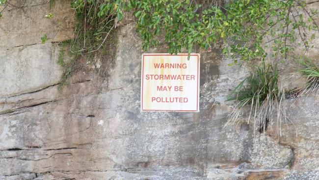 Warnings at Coogee Beach. Picture: Craig Wilson