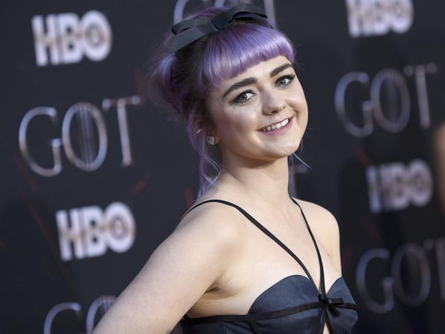 Maisie Williams attends HBO's Game of Thrones final season premiere at Radio City Music Hall in New York. Picture: AP