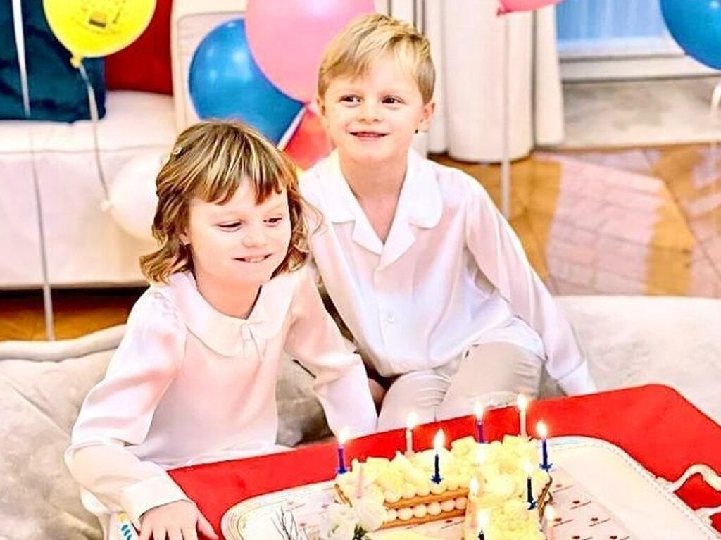 Princess Gabrielle and Prince Jacques celebrate their seventh birthday. Picture: Instagram/princesscharlene