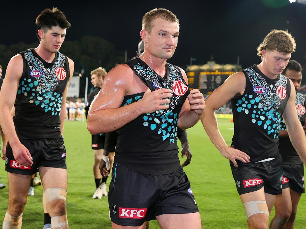 Ollie Wines after the loss to Geelong. Picture: Sarah Reed/AFL Photos