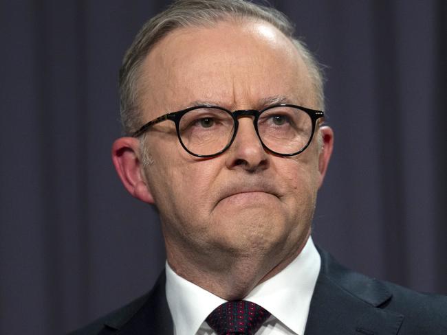 CANBERRA, AUSTRALIA, NewsWire Photos. OCTOBER 14, 2023: The Prime Minister Anthony Albanese and Linda Linda Burney hold a press conference after the Voice to Parliament was defeated in the referendum at Parliament House in Canberra VOICEREF23. Picture: NCA NewsWire / Martin Ollman