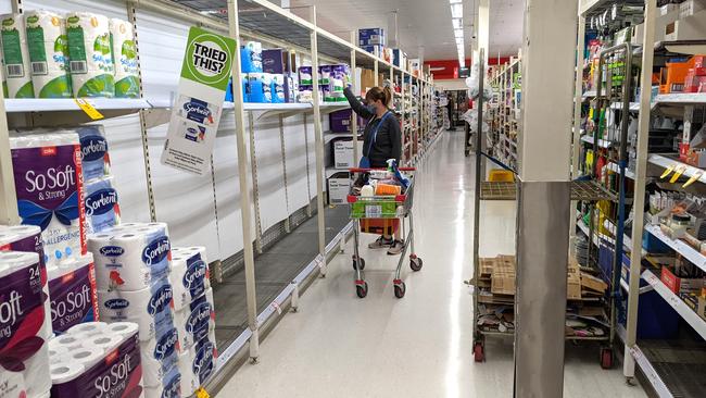 Queensland supermarkets shelves empty after Premier Annastacia Palaszczuk announced a three day lockdown. Picture: David Clark.