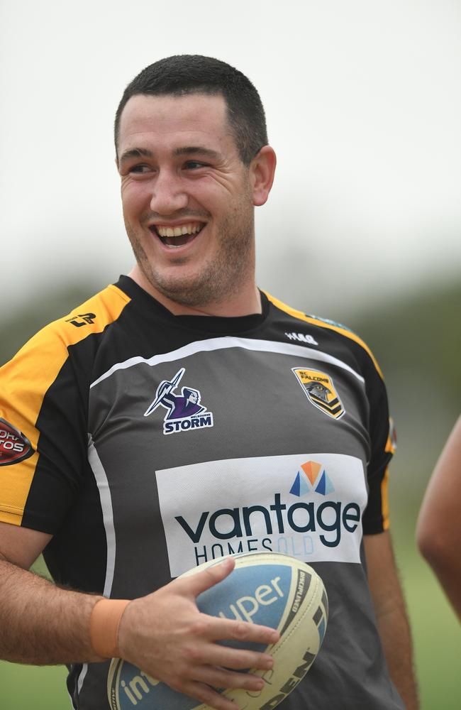 Martin Cordwell prepares for an upcoming game at the Sunshine Coast Falcons training session.