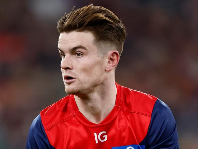 MELBOURNE, AUSTRALIA - JUNE 02: Bayley Fritsch of the Demons in action during the 2023 AFL Round 12 match between the Melbourne Demons and the Carlton Blues at the Melbourne Cricket Ground on June 2, 2023 in Melbourne, Australia. (Photo by Michael Willson/AFL Photos via Getty Images)