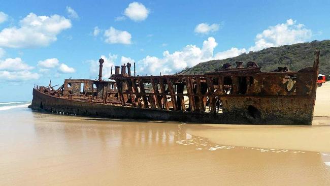 MAHENO: The wreck of the Maheno on Fraser Island. Picture: Daniel Green