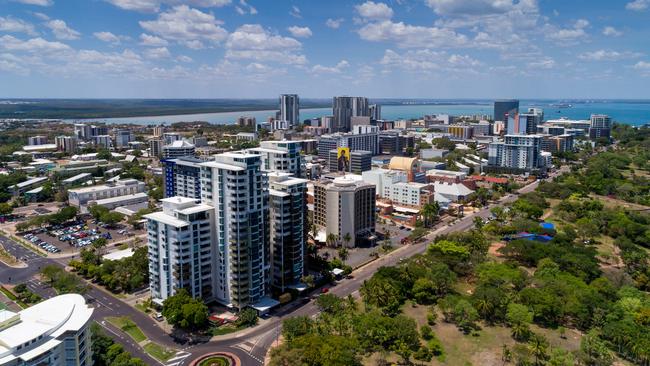 The Darwin CBD at the end of the 2020 dry season. Picture: Che Chorley