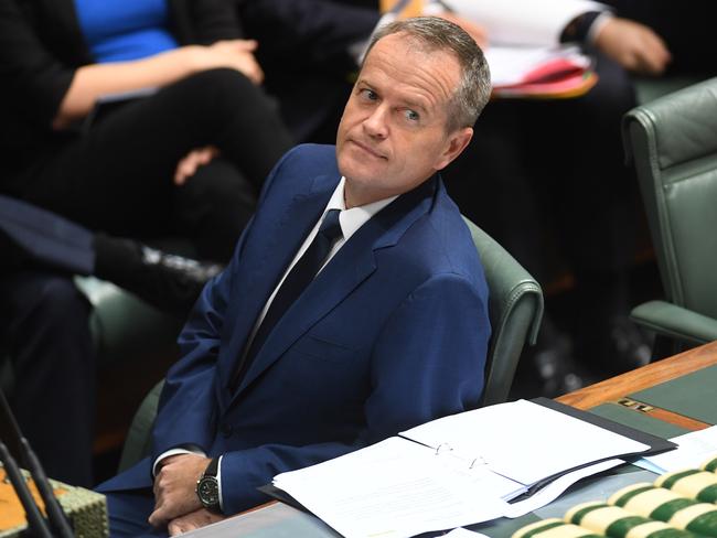 Opposition Leader Bill Shorten during Question Time today. Picture: AAP