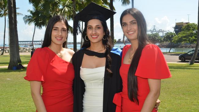 The Gill sisters from Cardwell: Harjyot Gill (medical), Bavelin Gill (medical) and Nirjyot Gill (dental). All are JCU graduates.