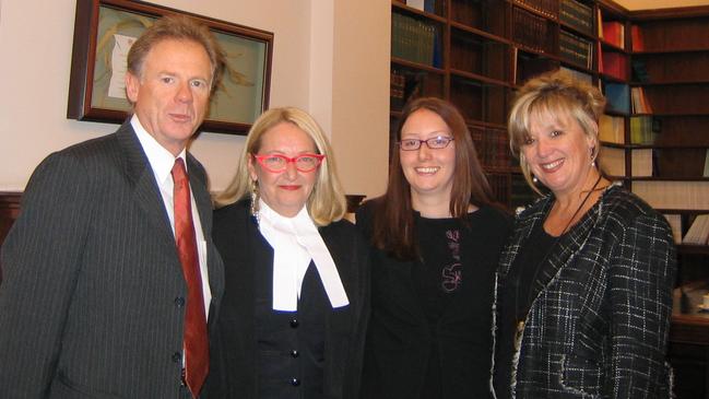 From left, Ian Hickey, Betty King, her daughter Elizabeth Ruddle QC and Jeanine Hickey. Picture: Supplied