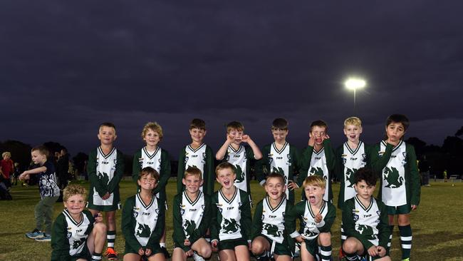 Bell Park Thomson under-9 football team pull their funniest faces.