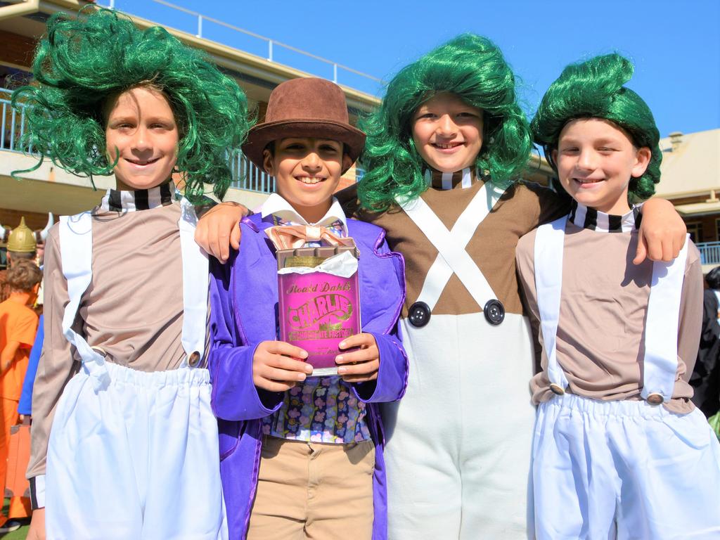 Dressed up for Book Week 2023 at Toowoomba Grammar School are (from left) Ben Piercey, Aarav Sahu, Myles Brennan and Harry Spencer. Picture: Rhylea Millar