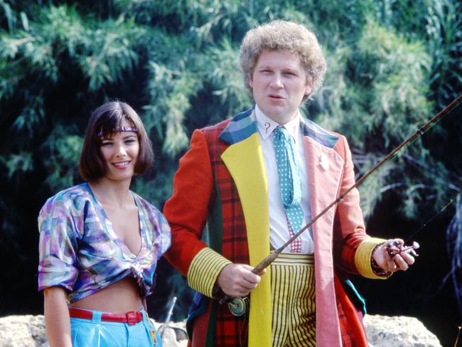 Nicola Bryant as Peri with Baker’s sixth Doctor.