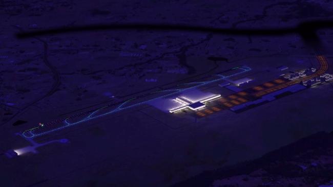 How the city’s second airport would look at night.