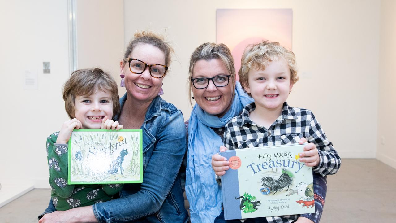 The opening of Scarface Claw exhibition. Jodie Webster with Rupert, of Dayboro; and Anna Staines with Floyd, of Mt Mee. Picture: Dominika Lis