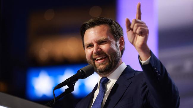 JD Vance on stage at the Republican National Convention. Picture: AFP