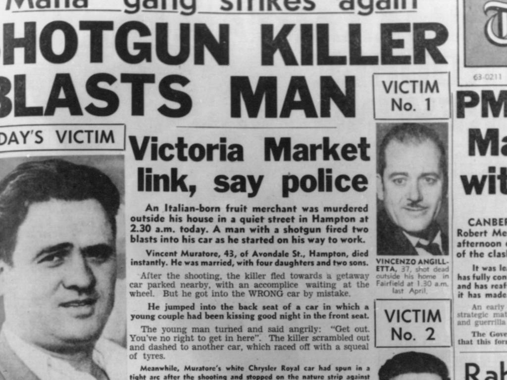 Vincent Muratore was gunned down outside his Hampton, Victoria home in 1962. His son Alfonso suffered a similar fate in 1992.