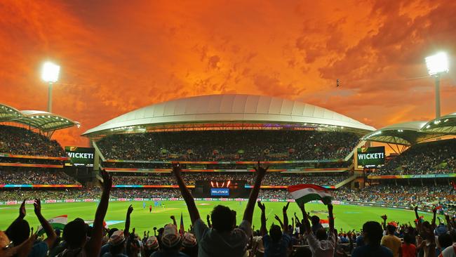 The crowd at the 2015 ICC Cricket World Cup fixture at Adelaide Oval featuring India and Pakistan. Picture: Scott Barbour/Getty Images