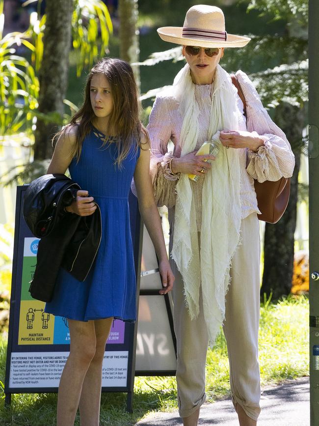 Australian actress Nicole Kidman along with daughter Sunday Rose at a music event at Vaucluse House. Picture: Matrix