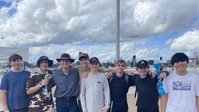 L-R: Ethan, Harris, Harry, Bailey, Noah, Lachlan, Jacob, and Eli at the Gympie Show 2025.
