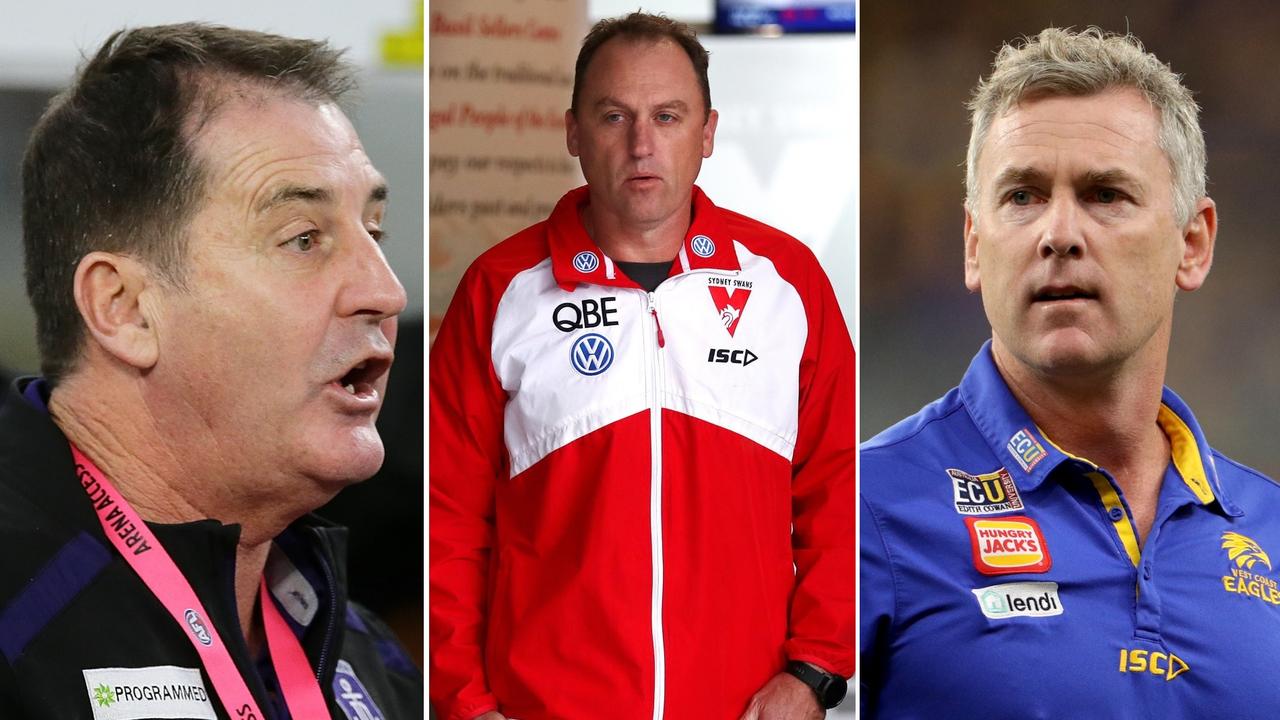 Ross Lyon, John Longmire and Adam Simpson have been linked to the North Melbourne coaching role.