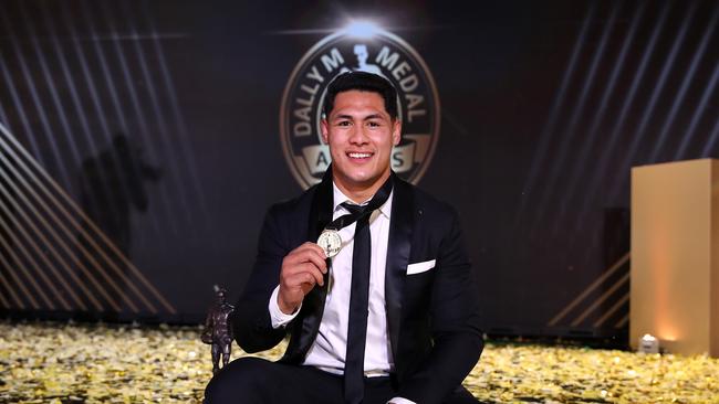 Roger Tuivasa-Sheck with the Dally M Medal at the Overseas Passenger Terminal in Sydney last nigtht