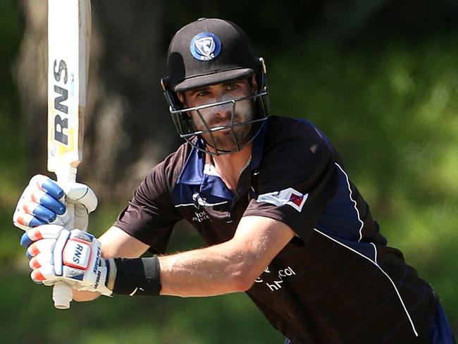 Alexander Gregory of Melbourne University batting during Premier Cricket: Northcote v Melbourne University on Saturday, February 22, 2020, in Northcote, Victoria, Australia. Picture: Hamish Blair