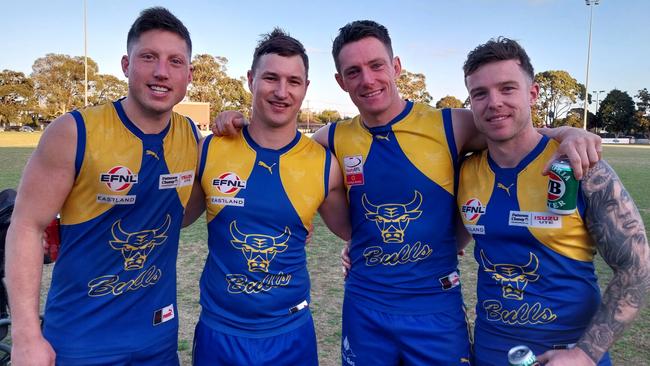 Jackson Sketcher, Kyle Martin, Luke Bull and Luke Horton-Milne farewell Noble Park.