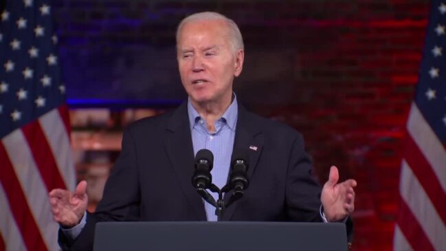 Biden takes aim at Trump in swing state Georgia