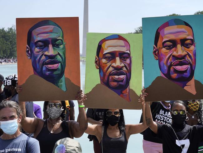 A rally for George Floyd in Washington DC in August. Picture: AFP