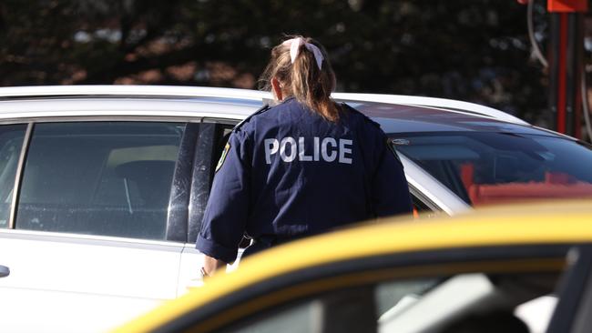 There was a heavy police presence as the crew docked on Monday. Picture: John Grainger.