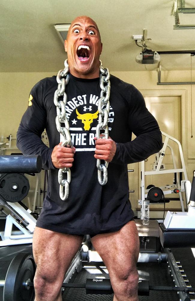 The Rock never skips “leg day”. Picture: @therock/Instagram
