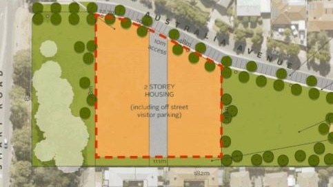 Tea Tree Gully Council has proposed two, multistorey housing developments at Australia Reserve in Modbury. Picture: Tea Tree Gully Council