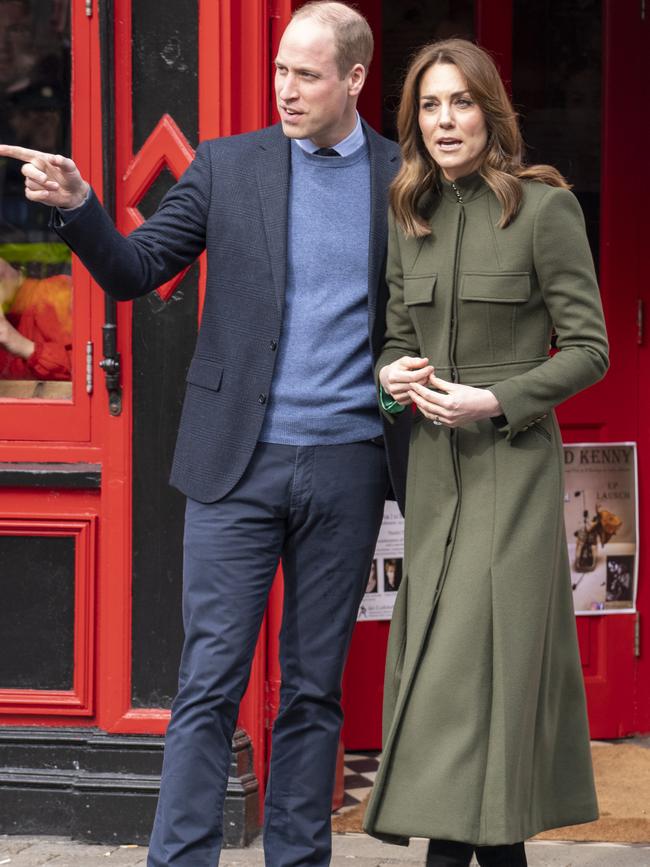 Prince William and Kate leave a traditional Irish pub in Galway City, Ireland. Picture: Getty Images