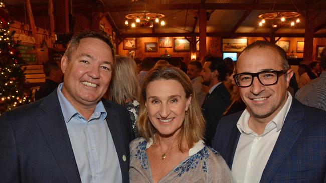 Jason Sintome, Karryn Wheelans and Ron Bakir at Future Gold Coast lunch at Outback Spectacular, Oxenford. Picture: Regina King