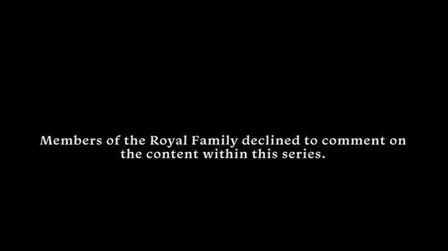 The Netflix show claimed in its opening message that the royals were contacted for comment. Picture: Netflix