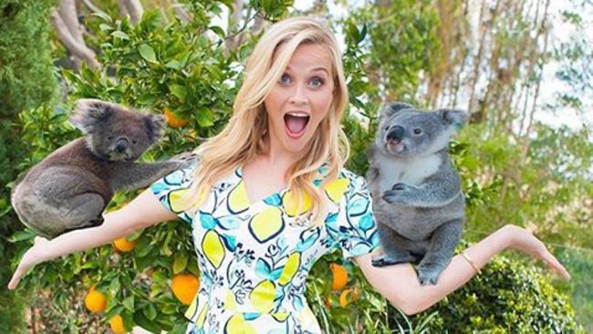 Reese Witherspoon’s Instagram shot with photoshopped koalas.