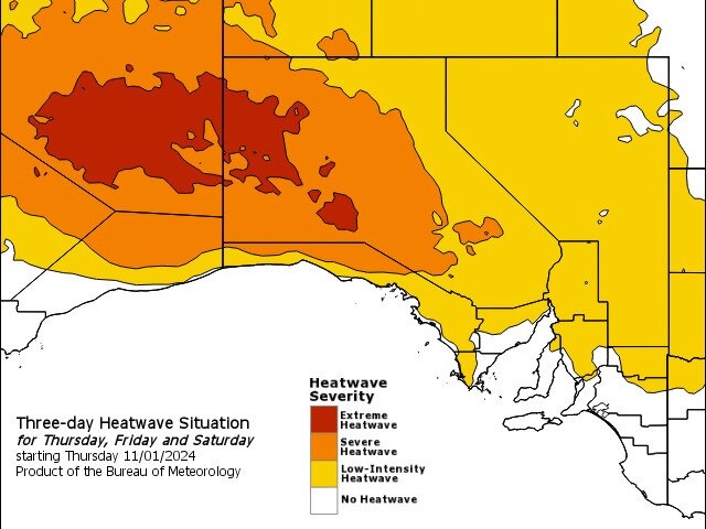 SA will also be impacted by the heatwave. Picture: BOM.