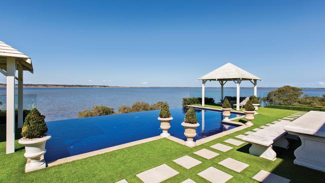 An infinity pool at Campbell Point House on the Bellarine Peninsula.