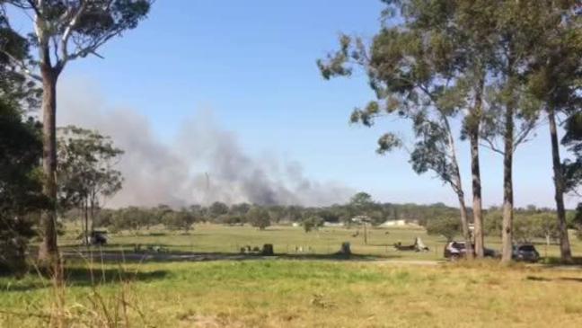 Fireys set up bushfire defence 