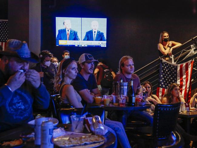 A debate watch party at Nashville Underground in Nashville, Tennessee, USA. Picture: Angus Mordant for News Corp Australia