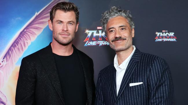 Chris Hemsworth and Taika Waititi at the Sydney premiere of <i>Thor: Love And Thunder</i> in June 2022. Picture: Lisa Maree Williams/Getty Images