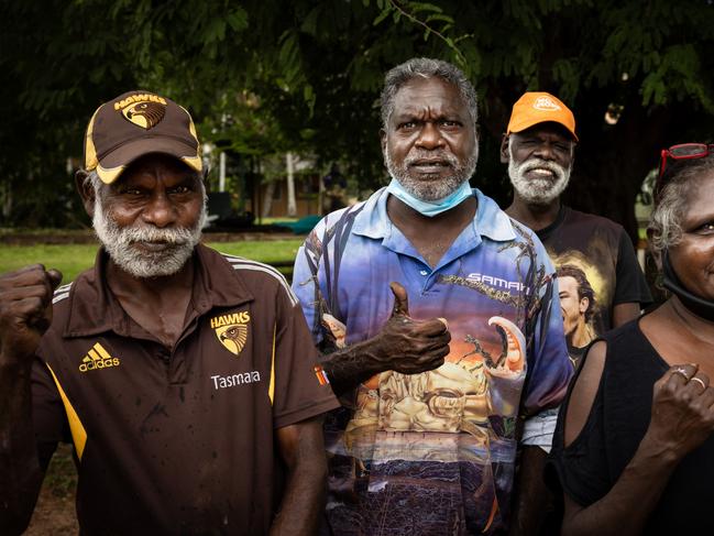 Dennis Tipakalippa Tiwi Senior Lawman gives a thumbs up. Picture: Environmental Defender’s Office