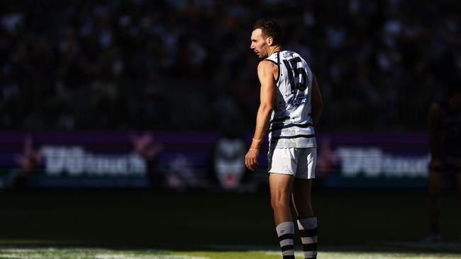 Jonathon Ceglar can clearly see the two directions his career could have gone. Picture: Will Russell/AFL Photos via Getty Images