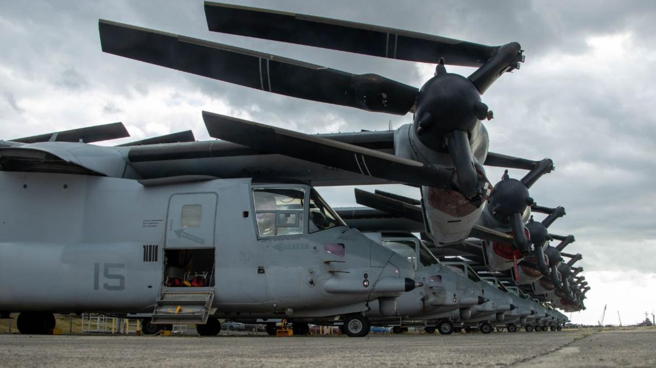 Osprey helicopters destined for Darwin. Picture: 1st Marine Aircraft Wing.